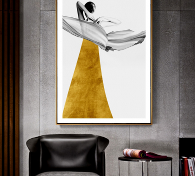 Tranh Trang Trí Cô Gái Váy Vàng SM32