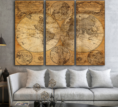 Tranh Treo Tường Bản Đồ Thế Giới KC66