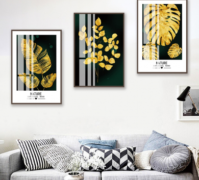 Trang Trang Trí Lá Nhiệt Đới Nền Đen VR14