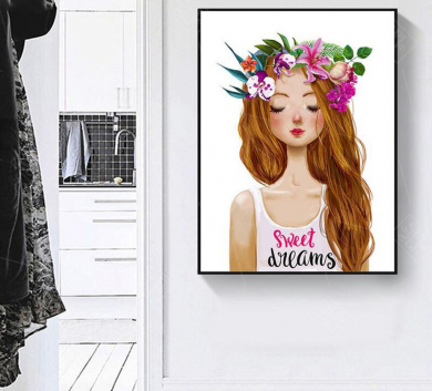 Tranh Vẽ Cô Gái Dễ Thương