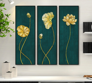 Trang Trang Trí Hoa Vàng Nền Xanh EN98