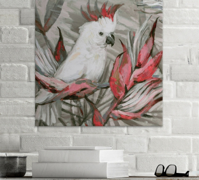 Tranh Treo Tường Vẹt Trắng Mào Đỏ TV38