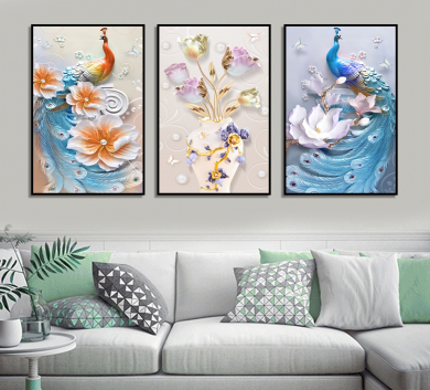 Trang Trang Trí Chim Công 3D V4-95