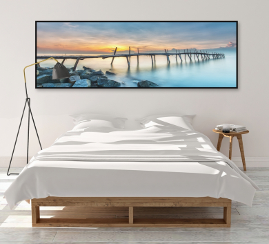 Tranh Treo Tường Cây Cầu Gỗ Bên Hồ V11-96