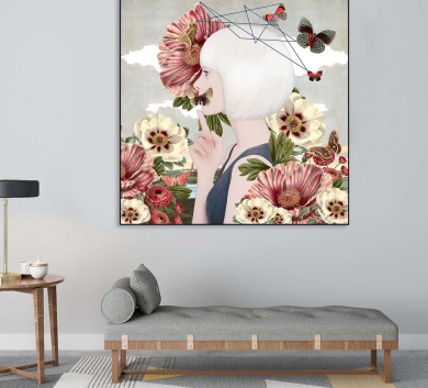 Tranh Vẽ Cô Gái Tóc Trắng