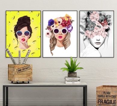 Bộ 3 Bức Tranh Cô Gái Dễ Thương