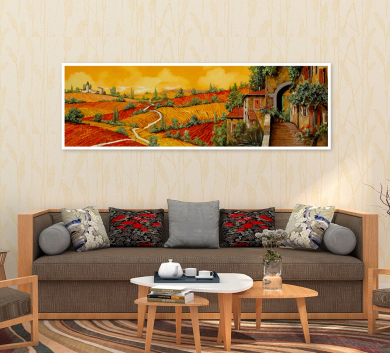 Tranh Trang Trí Phong Cảnh Nền Vàng QYQ-13