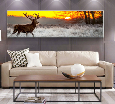 Tranh Treo Tường Tuần Lộc Dưới Hoàng Hôn AV3-09